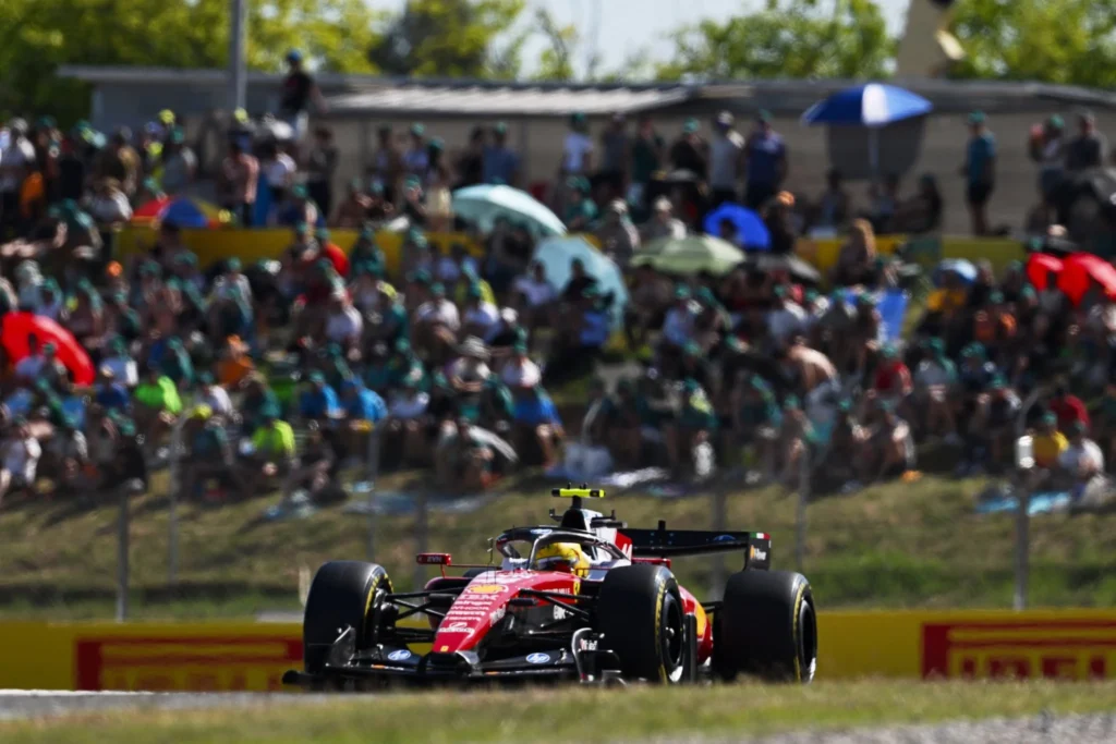 Hamilton durante el GP de Barcelona