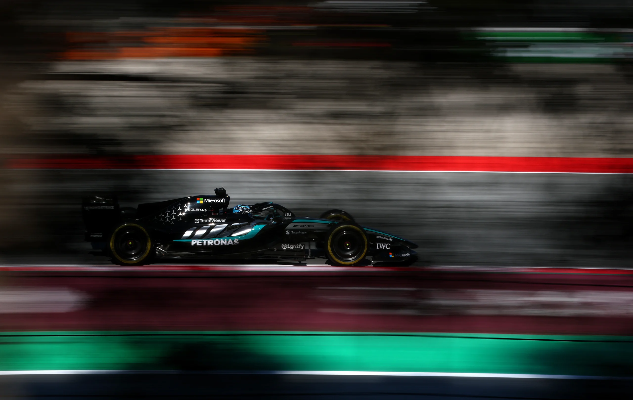 Russell durante el GP de Barcelona